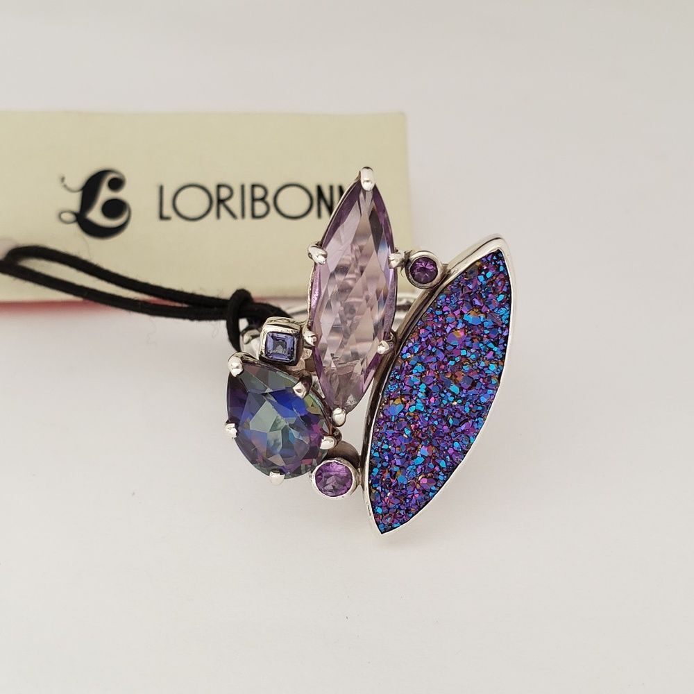 Lori Bonn Sterling Silver Pizzazz Cluster Ring Size 9